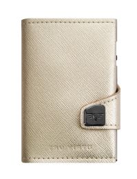 Saffiano Wallet CLICK & SLIDE by TRU VIRTUÂ® (Color: Saffiano Whitegold/Silver)