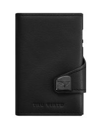 Nappa Leather Wallet CLICK & SLIDE by TRU VIRTUÂ® (Color: Nappa Black/Black)